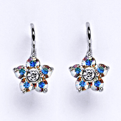 Stříbrné náušnice se Swarovski AB krystaly, NK 1444