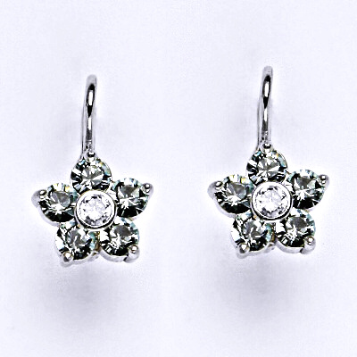 Stříbrné náušnice se Swarovski Light Azore krystaly, NK 1444