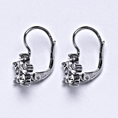 Stříbrné náušnice se Swarovski čirými krystaly, NK 1444