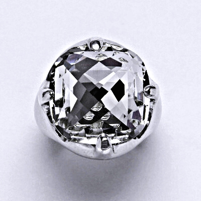 Stříbrný prsten se Swarovski čirým krystalem 16 x 16 mm, T 1459 jen velikosti 50 až 58
