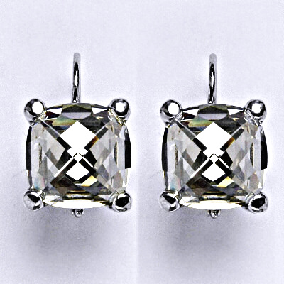 Stříbrné náušnice se Swarovski čirým krystalem 12 x 12 mm NK 1460