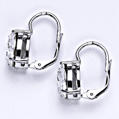 Stříbrné náušnice se Swarovski čirým krystalem 10 x 8 mm, NK 1242 Sw