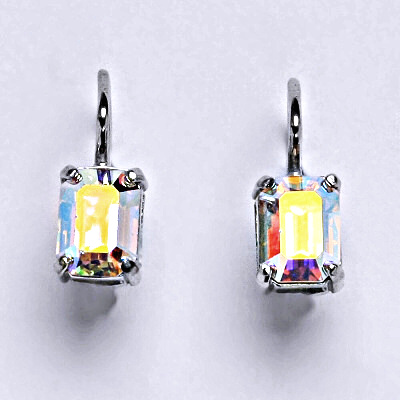 Stříbrné náušnice se Swarovski AB krystalem, NK 1446