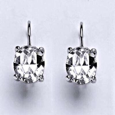 Stříbrné náušnice se Swarovski čirým krystalem, NK 1467 10x8