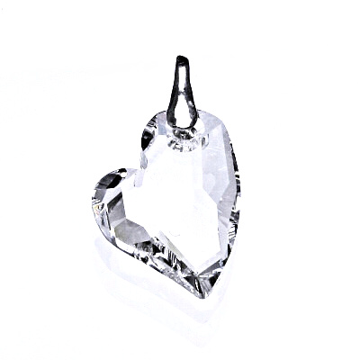 Stříbrný přívěsek se Swarovski čirým krystalem, srdce 17 mm P 1399