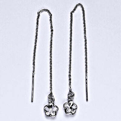 Stříbrné řetízkové protahovací náušnice se Swarovski čirým krystalem, NŘ 1297