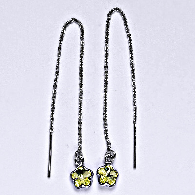 Stříbrné řetízkové protahovací náušnice se Swarovski krystalem jonqul, NŘ 1297 