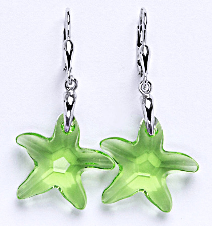 Stříbrné naušnice s krystaly Swarovski peridot, NK 1313/27