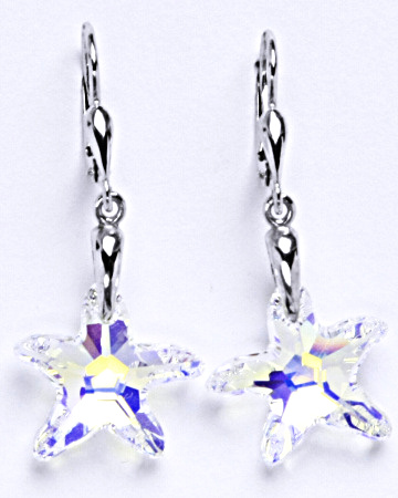 Stříbrné naušnice s krystaly Swarovski AB crystal, NK 1313/27