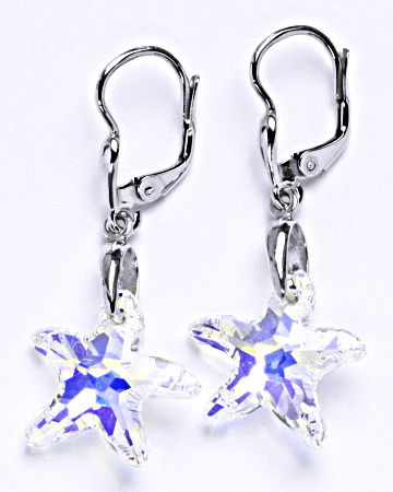 Stříbrné naušnice s krystaly Swarovski AB crystal, NK 1313/27