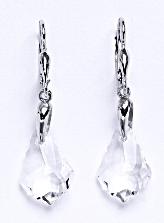 Stříbrné naušnice s čirými krystaly Swarovski, NK 1313/27