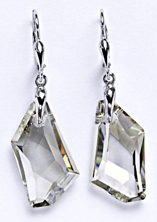 Stříbrné naušnice s krystaly Swarovski silver shade, NK 1313/27