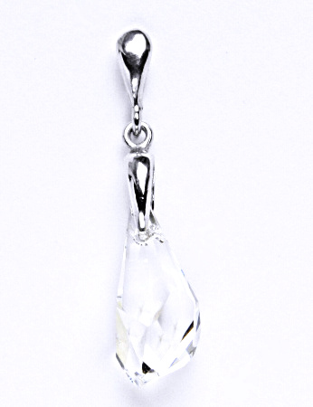 Stříbrný přívěšek s bílým krystalem Swarovski,šperk,přívěšek ze stříbra, P 1313/22