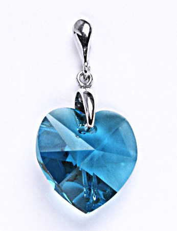 Stříbrný přívěšek s krystalem Swarovski Blue zirkon,šperk,přívěšek ze stříbra, P 1313/22