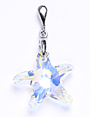 Stříbrný přívěšek s krystalem Swarovski hvězda AB krystal,šperk,přívěšek ze stříbra, P 1313/22