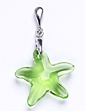 Stříbrný přívěšek  Swarovski hvězda peridot, P 1313/22