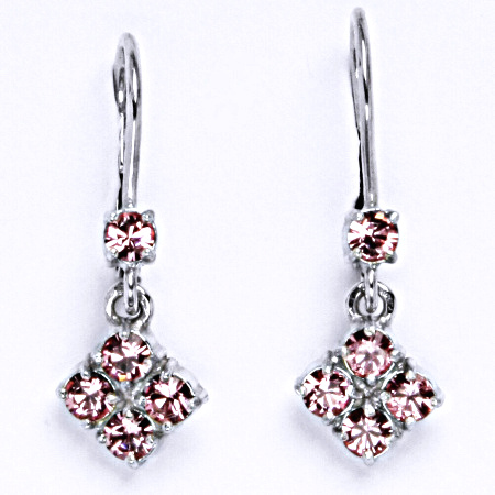 Stříbrné náušnice s krystalem Swarovski light rose,šperk,přívěšek ze stříbra, NK 1324 V 1339