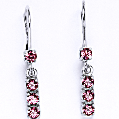 Náušnice s krystalem Swarovski fuchsie, NK 1323V 1339