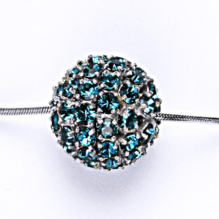 Koule se Swarovski krystalem celo stříbrná 16.5 mm blue zirkon přívěsek stříbrný P 1338
