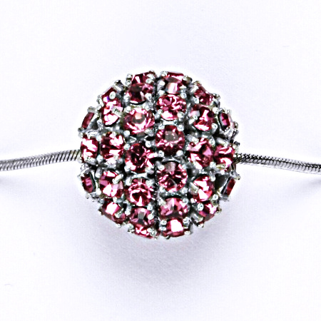 Koule se Swarovski krystalem celo stříbrná 16.5 mm rose přívěsek stříbrný P 1338