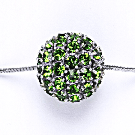 Koule se Swarovski krystalem celostříbrná 16.5 mm fern green přívěsek stříbrný P 1338