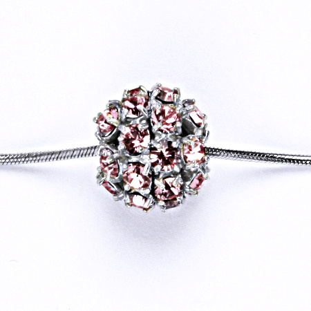 1 Koule se Swarovski krystalem light rose přívěsek stříbrný P 1343