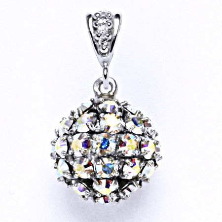 Koule se Swarovski krystalem AB crystal přívěsek stříbrný P 1369/2