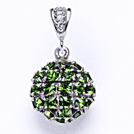 Koule se Swarovski krystalem fern green přívěsek stříbrný P 1369/2