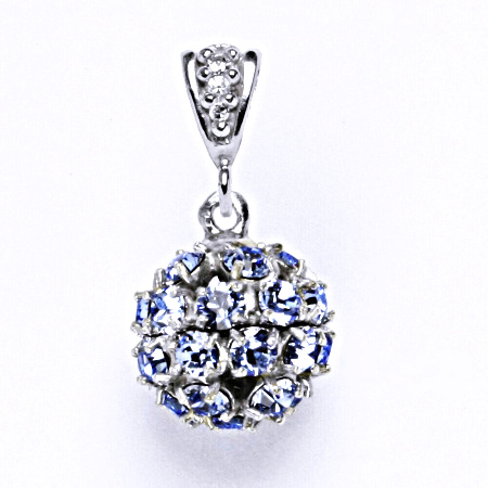 Koule se Swarovski krystalem light sapphire přívěsek stříbrný P 1344/2