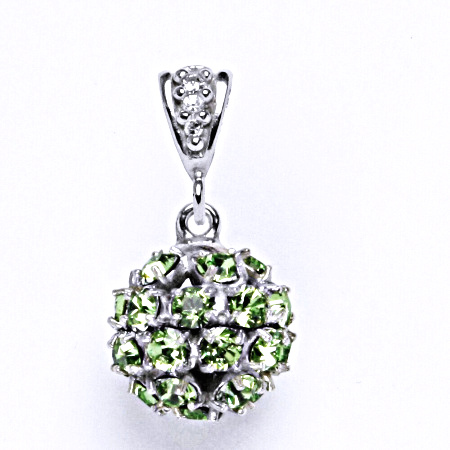 Koule se Swarovski krystalem peridot přívěsek stříbrný P 1344/2