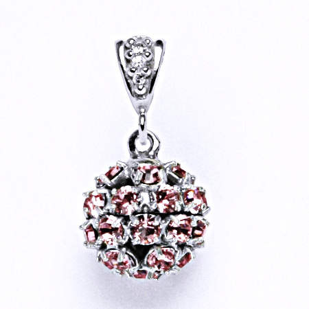 Koule se Swarovski krystalem přívěsek stříbrný light rose P 1344/2