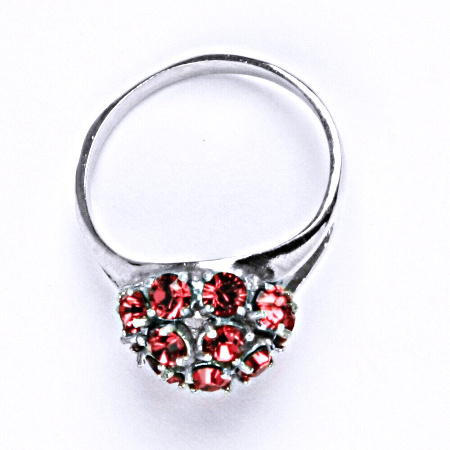 Stříbrný prsten s krystalem swarovski indian pink,šperk T 1337