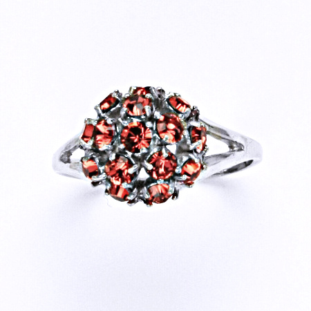 Stříbrný prsten s krystalem swarovski paparadscha,šperk T 1337