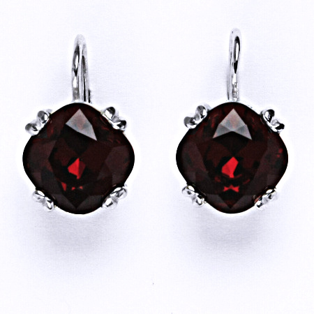 Stříbrné náušnice s krystaly Swarovski siam, NK 1225
