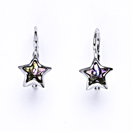 Stříbrné náušnice s krystalem swarovski Vitrail light, NK 1366