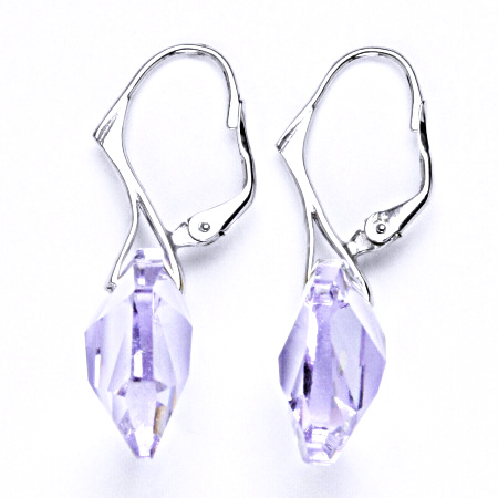 Stříbrné náušnice s krystalem Swarovski violet, NK 1295