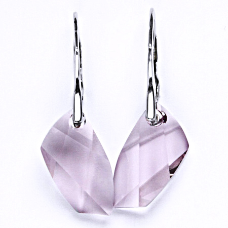 Stříbrné náušnice s krystalem Swarovski light ametyst, NK 1295