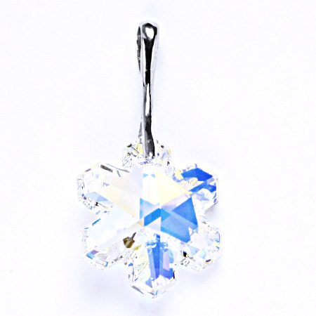 Stříbrný přívěšek s krystalem Swarovski snowflake AB krystal, P 1295