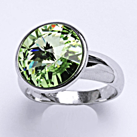 Prsten stříbrný se Swarovski krystalem,stříbro,chryzolit T 1372 