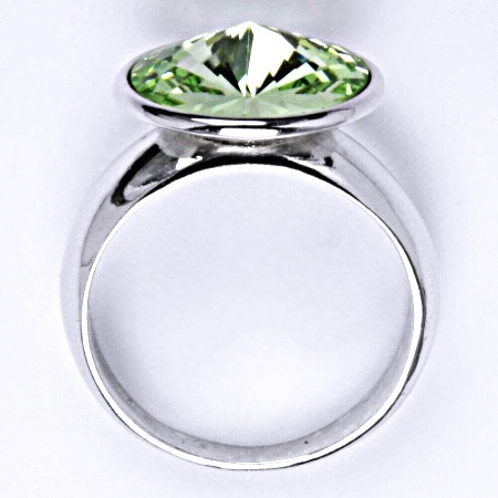 Prsten stříbrný se Swarovski krystalem,stříbro,chryzolit T 1372