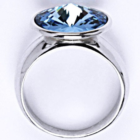 Prsten stříbrný se Swarovski krystalem,stříbro,akvamarin T 1372