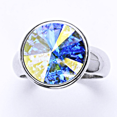 Stříbrný prsten se Swarovski AB krystalem,stříbro, T 1372