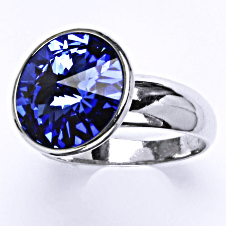 Stříbrný prsten se Swarovski krystalem,stříbro,saphire T 1372