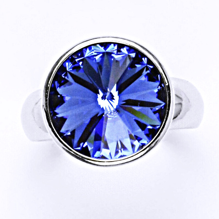 Stříbrný prsten se Swarovski krystalem,stříbro,saphire T 1372