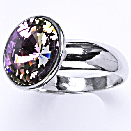 Stříbrný prsten se Swarovski krystalem, vitrail light T 1372