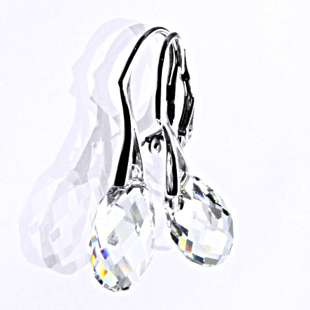Stříbrné náušnice se Swarovski čirými krystaly 17 mm, NK 1295 