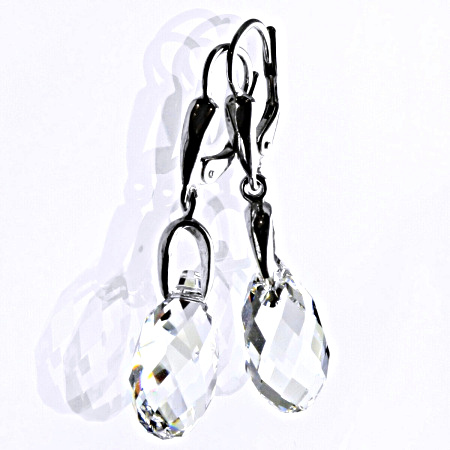 Stříbrné náušnice se Swarovski čirými krystaly 17 mm, NK 1313/27 
