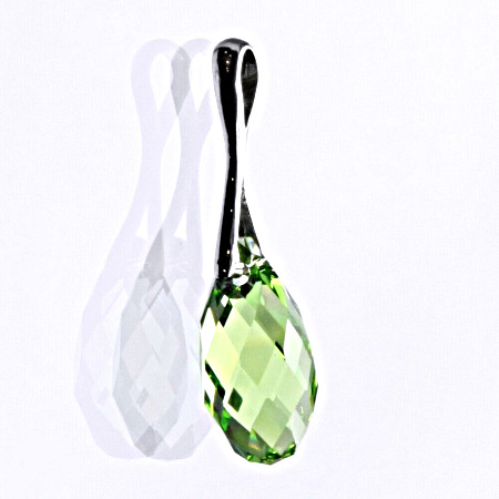 Stříbrný přívěšek se Swarovski krystalem peridot 17 mm, P 1295 
