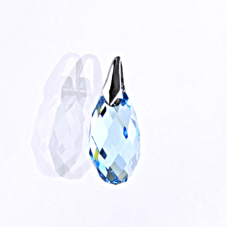 Stříbrný přívěšek se Swarovski krystalem akvamarín 17 mm, P 1310