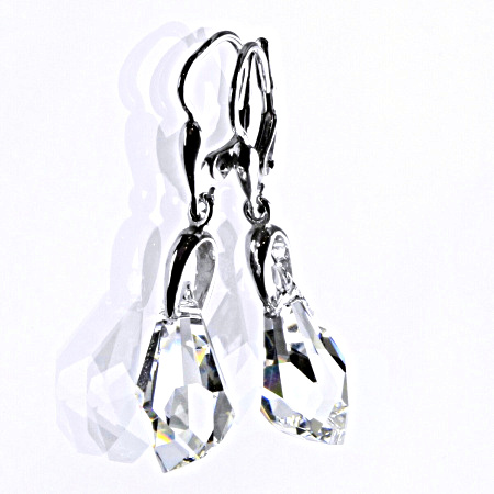 Stříbrné naušnice se Swarovski čirými krystaly, NK 1313/27